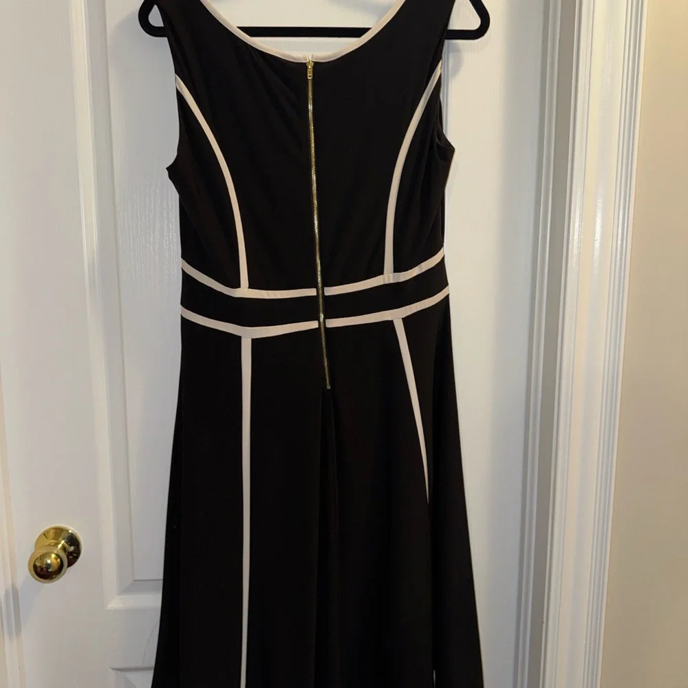 Cleo Black Dress with White Accents - Picture 3 of 4